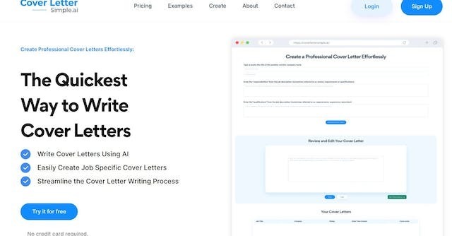 CoverLetterSimple.ai gallery image