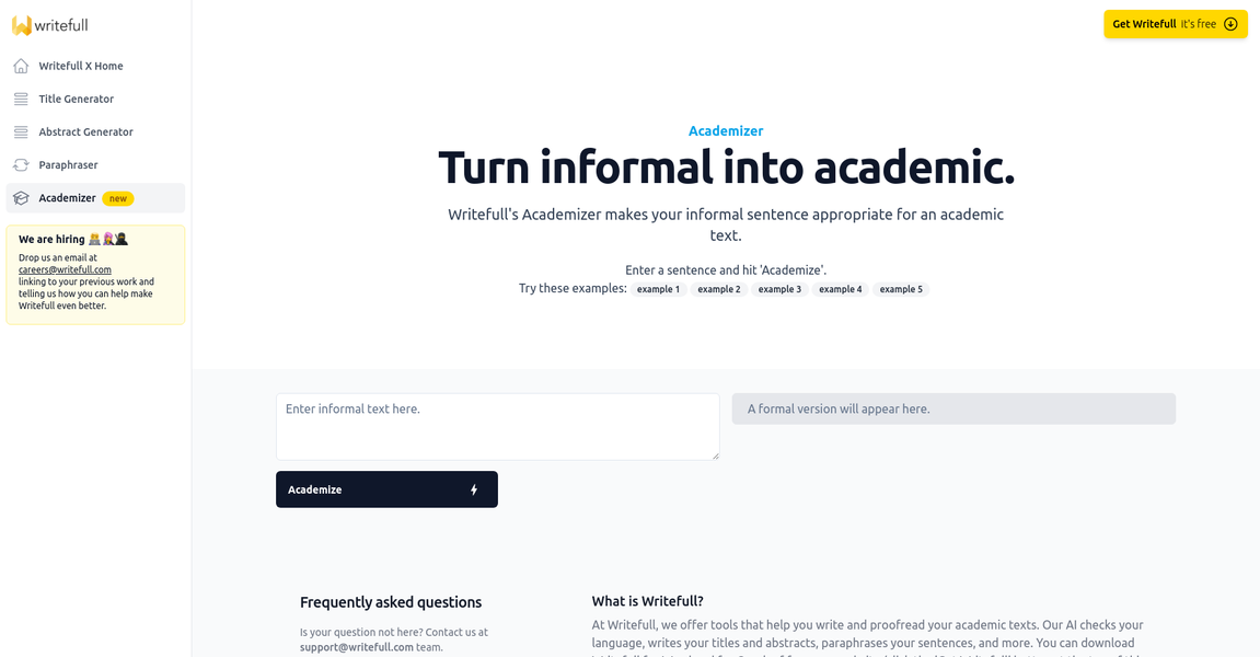 Writefull Academizer gallery image