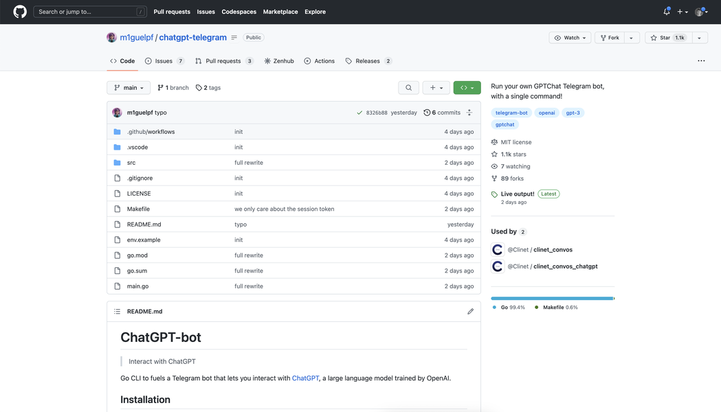 ChatGPT Telegram bot gallery image