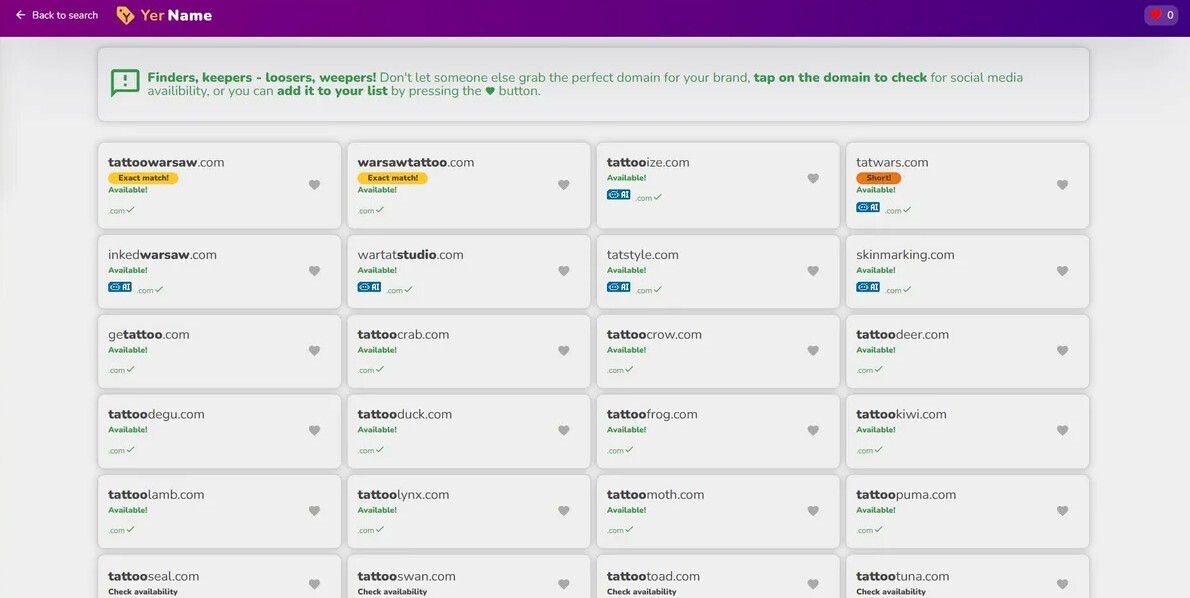 YerName gallery image