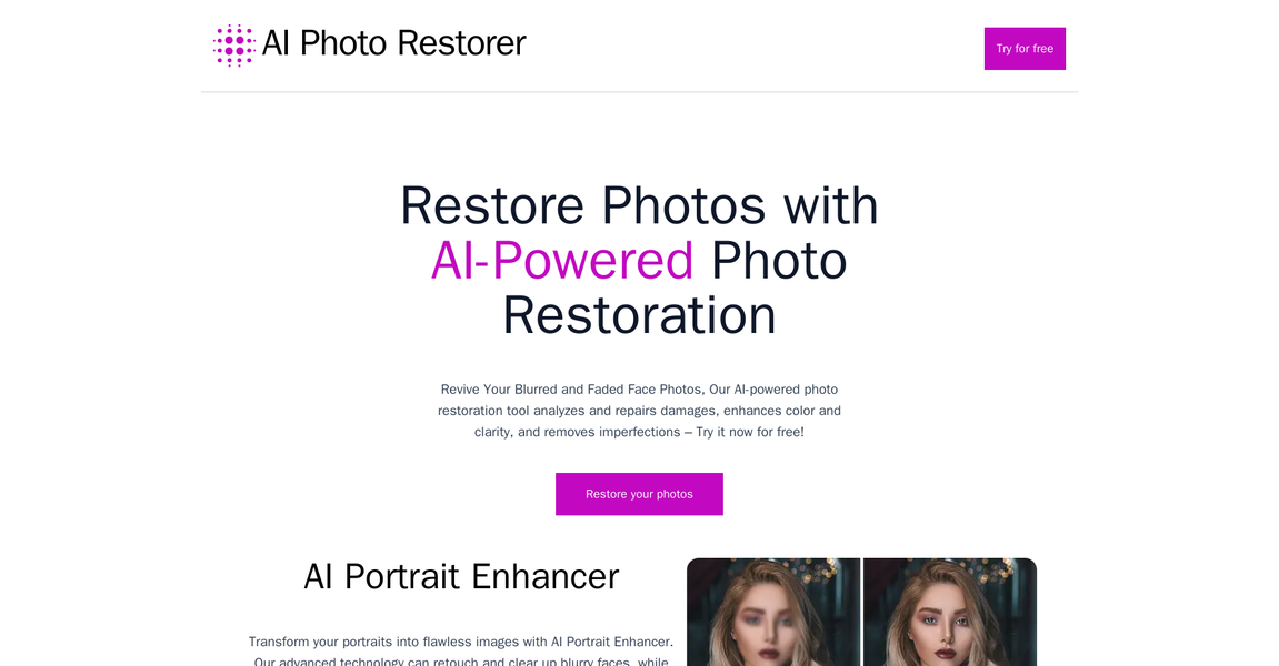 AI photo restorer gallery image