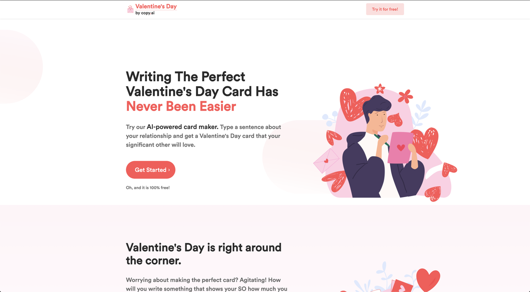 Valentine's Day Card Writer by CopyAI gallery image