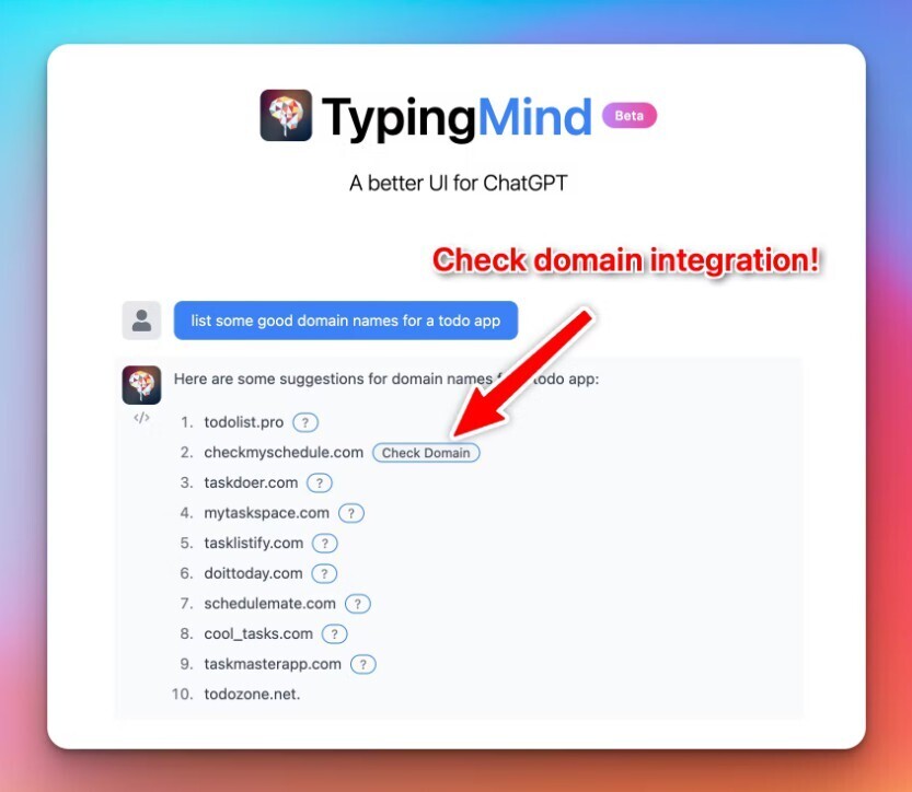 Typingmind gallery image