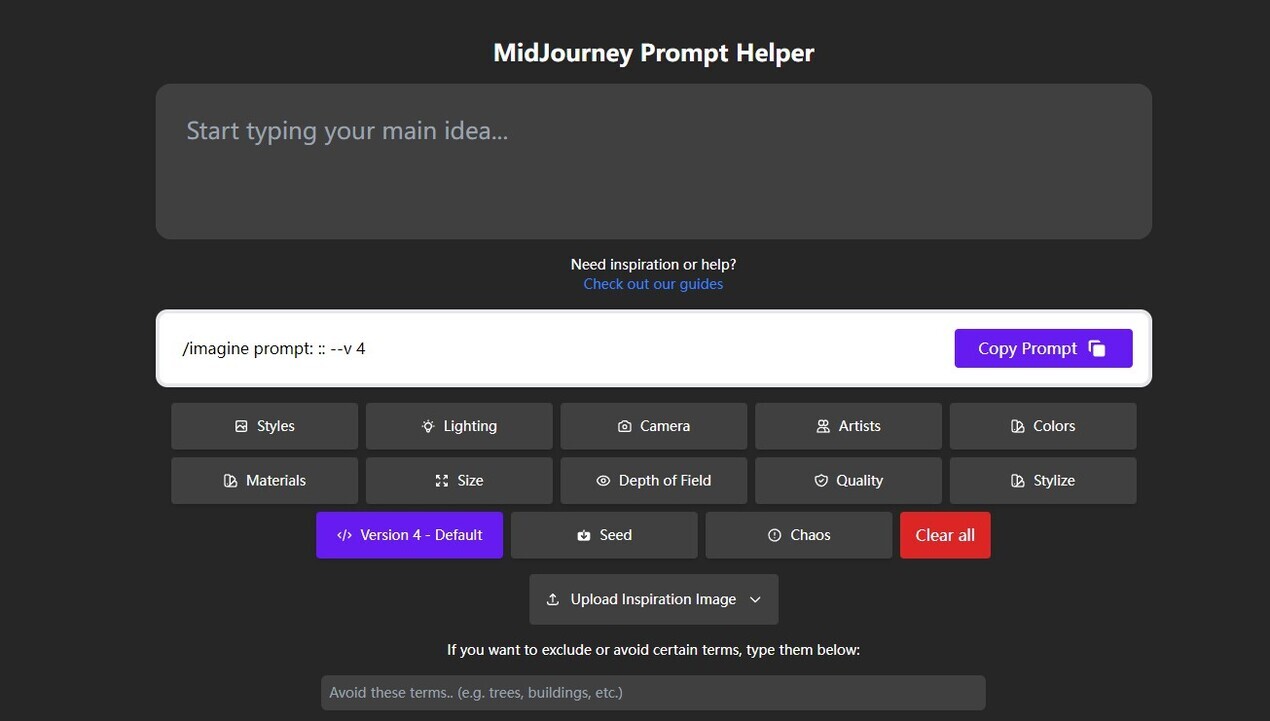 MidJourney Prompt Helper gallery image