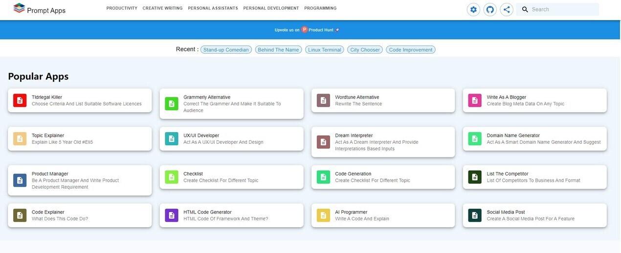 Prompt Apps gallery image