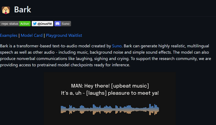 Suno AI Bark gallery image