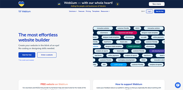 Weblium website builder gallery image