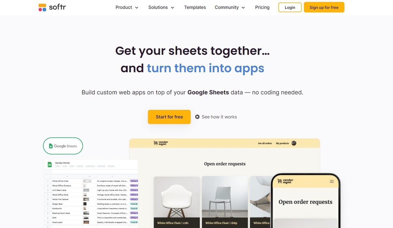 Softr for Google Sheets gallery image