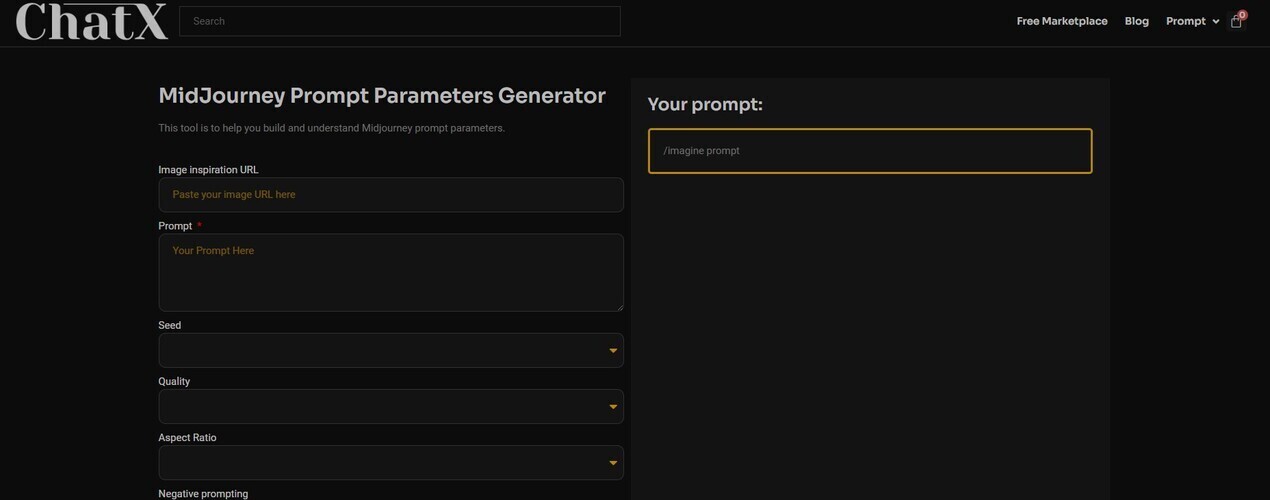 ChatX MidJourney Prompt Parameters Generator gallery image
