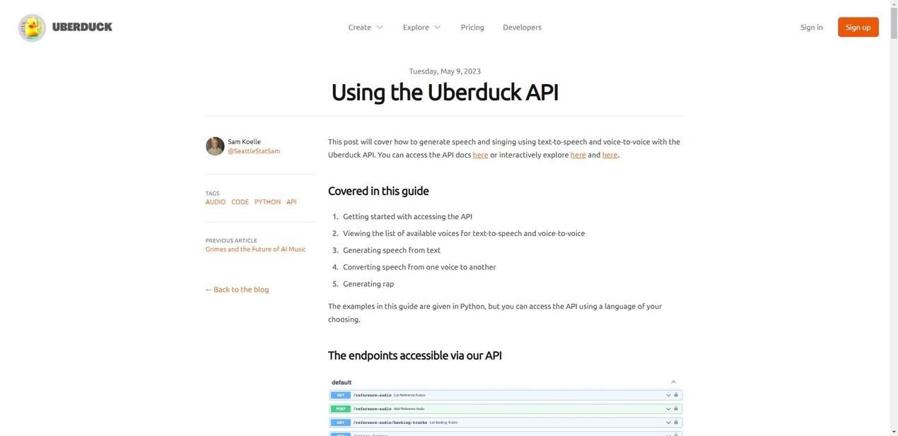 Uberduck API