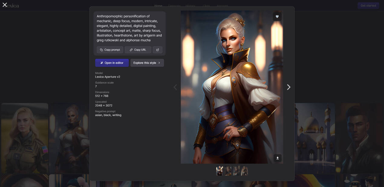 Lexica gallery image