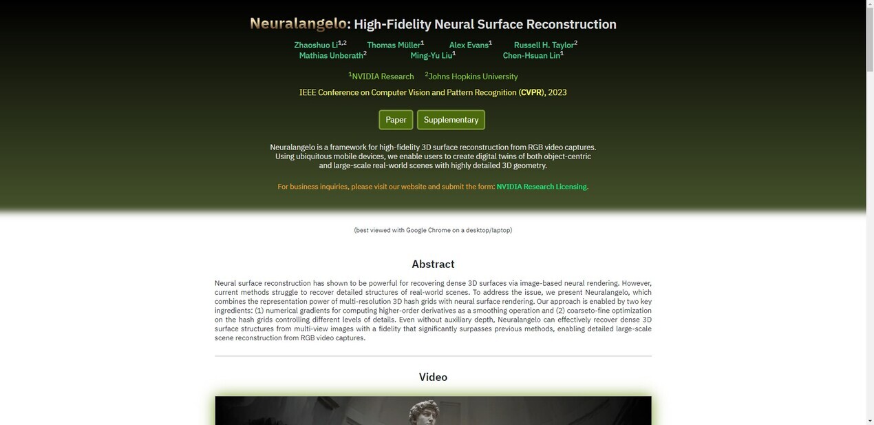 Neuralangelo gallery image