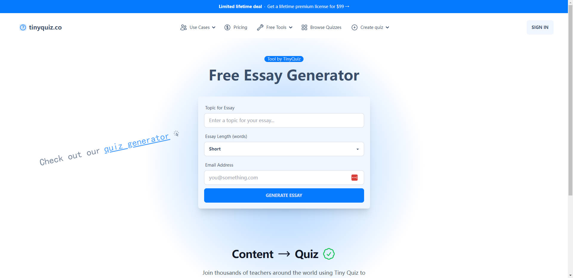 TinyQuiz.co gallery image