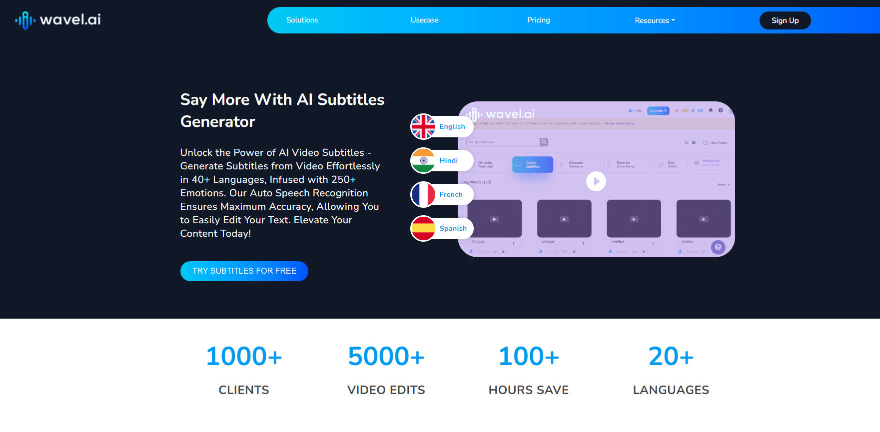 Wavel AI Video Subtitle Generator gallery image