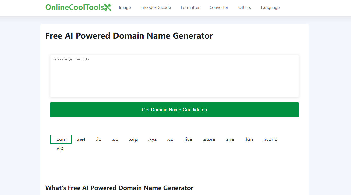 Free AI Powered Domain Name Generator