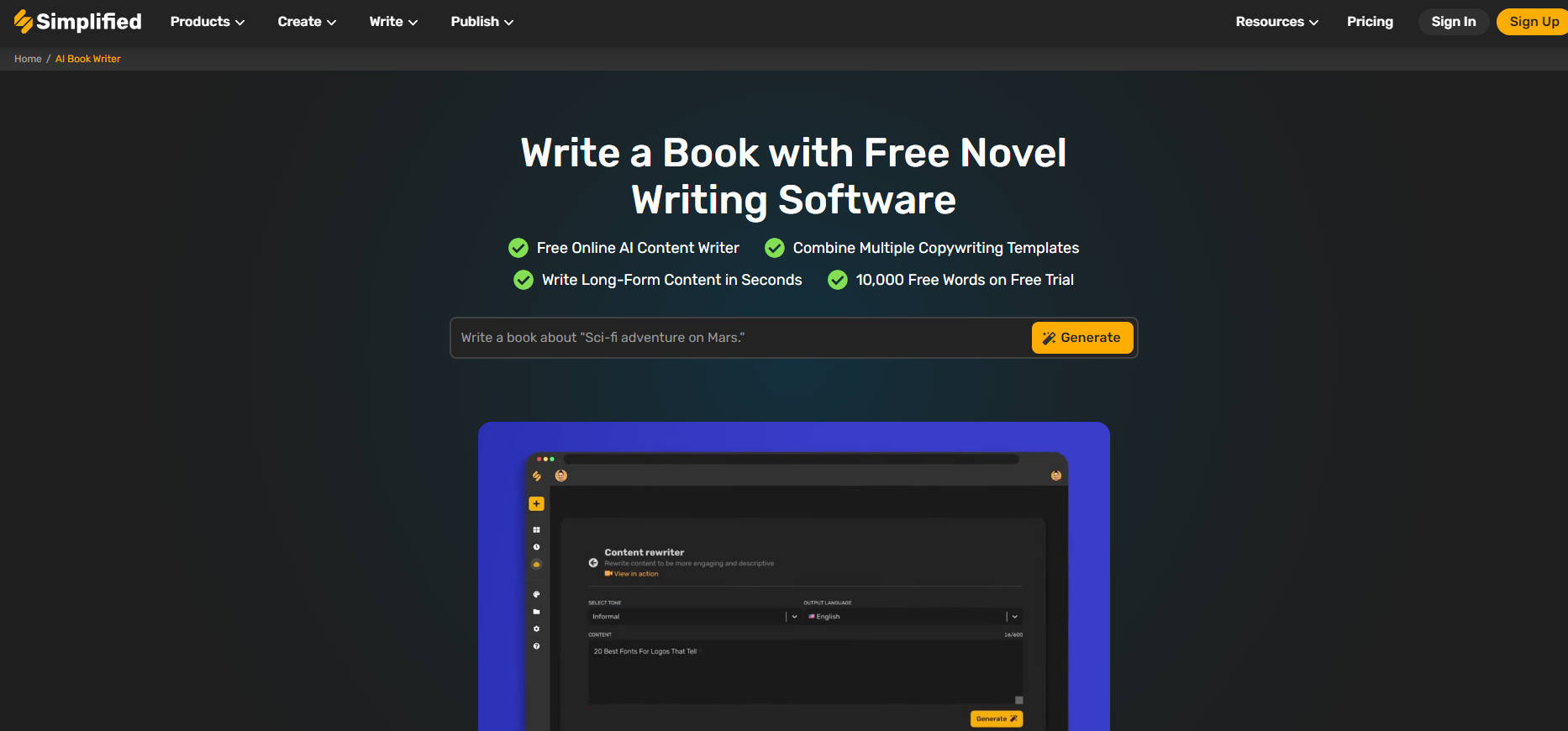 Simplified's book writing gallery image