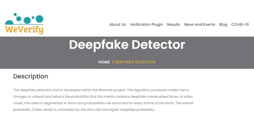 WeVerify Deepfake Detection