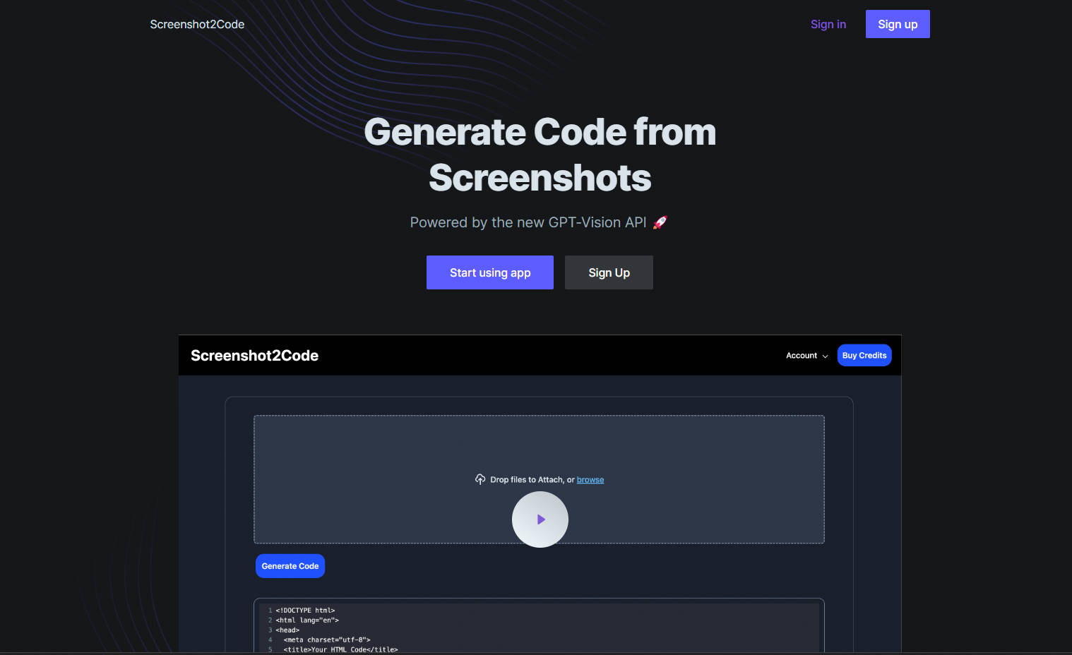 Screenshot2Code
