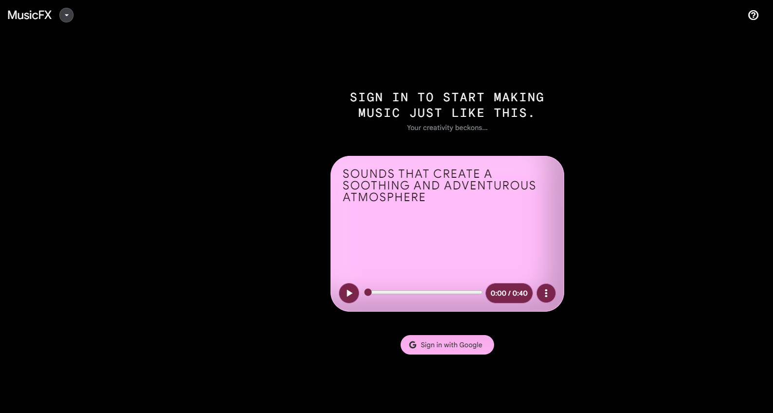 Google MusicFX gallery image