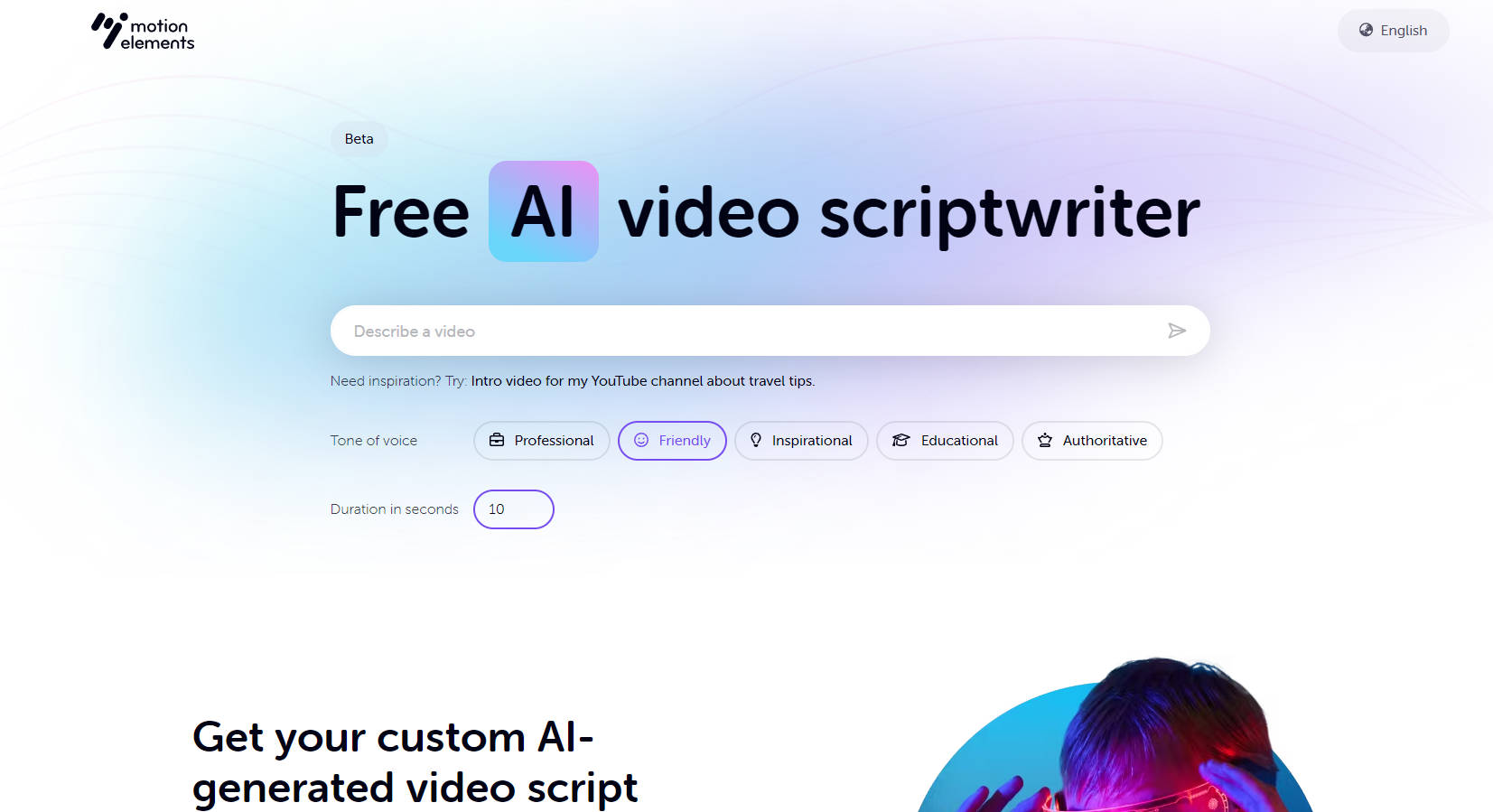 Free AI video scriptwriter gallery image