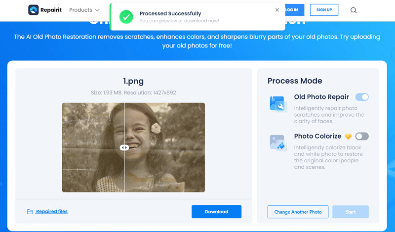 Repairit Restoring Old Photos