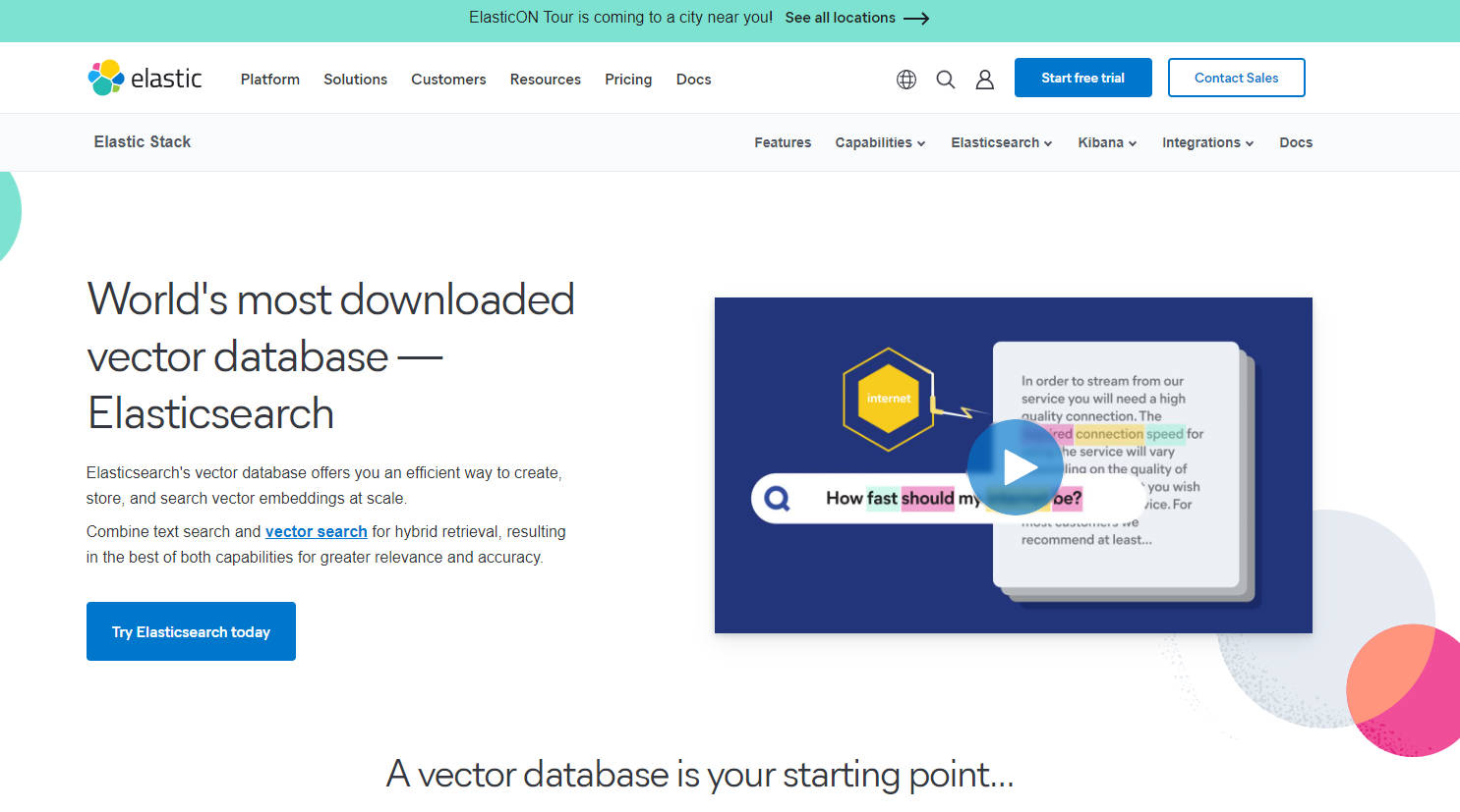Elasticsearch's vector database gallery image