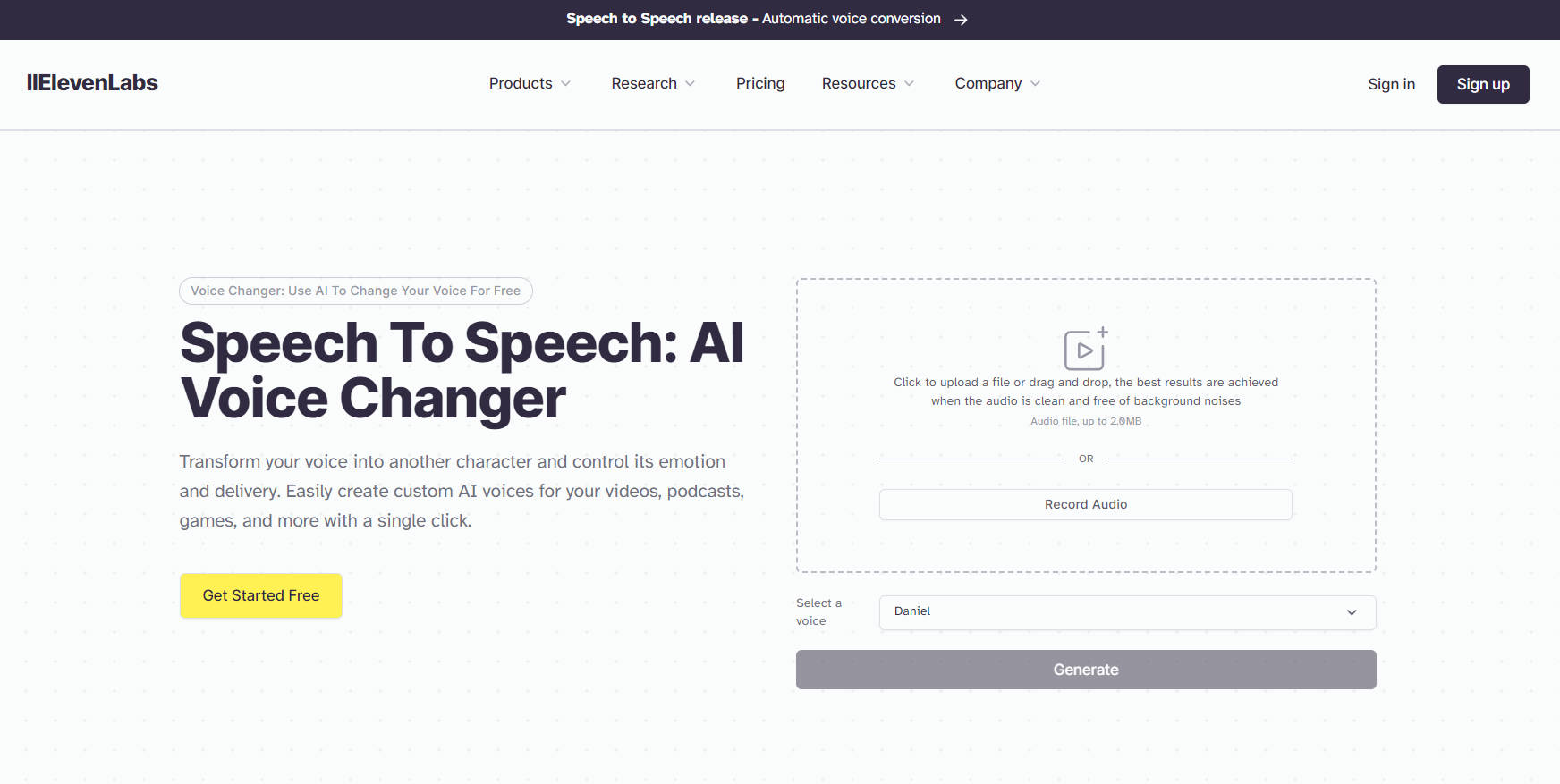 ElevenLabs Voice Changer gallery image