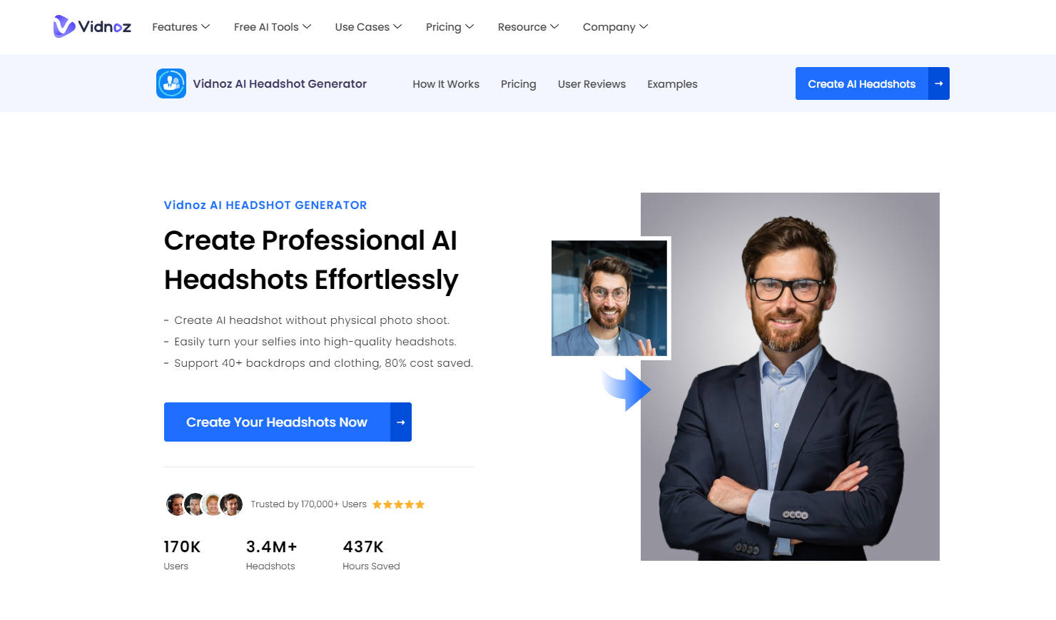 Vidnoz AI Headshot Generator gallery image