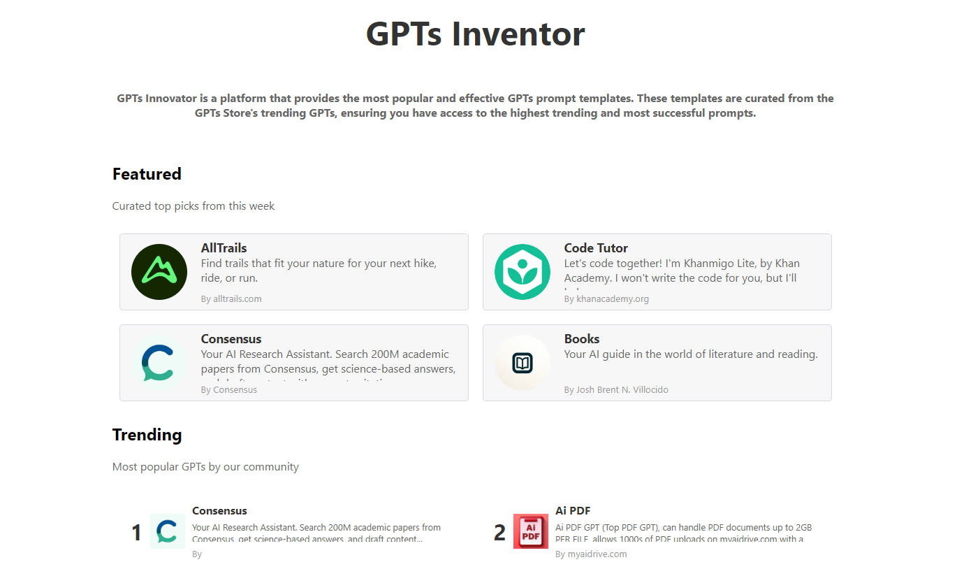 GPTs Inventor gallery image