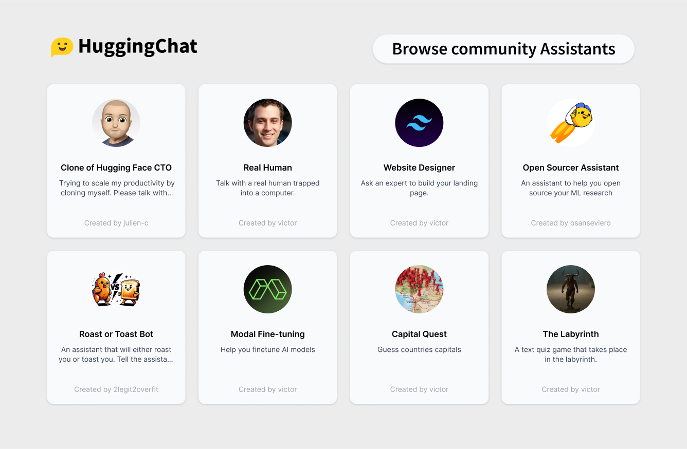 HuggingChat Assistants gallery image