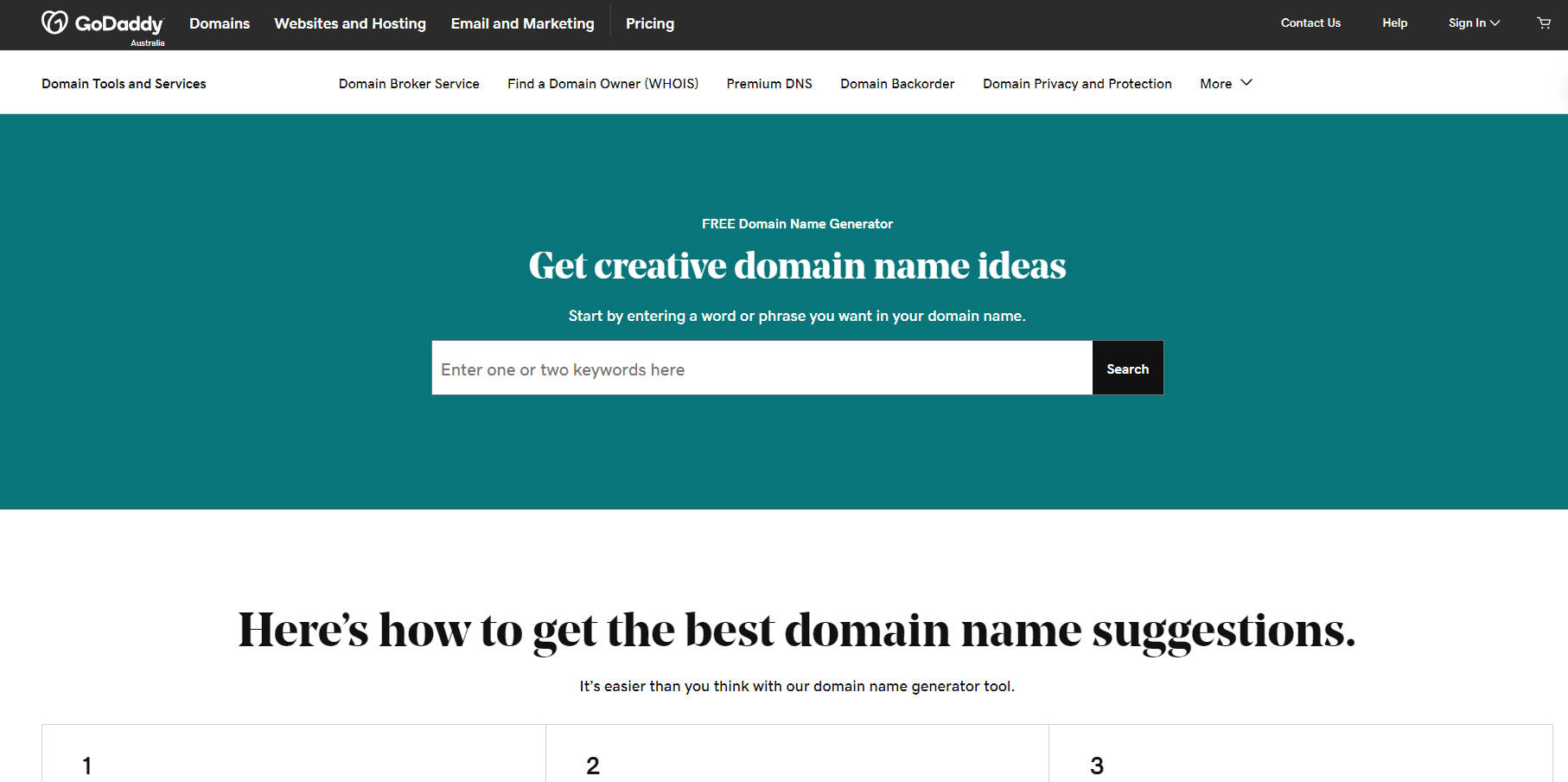GoDaddy Domain Generator gallery image