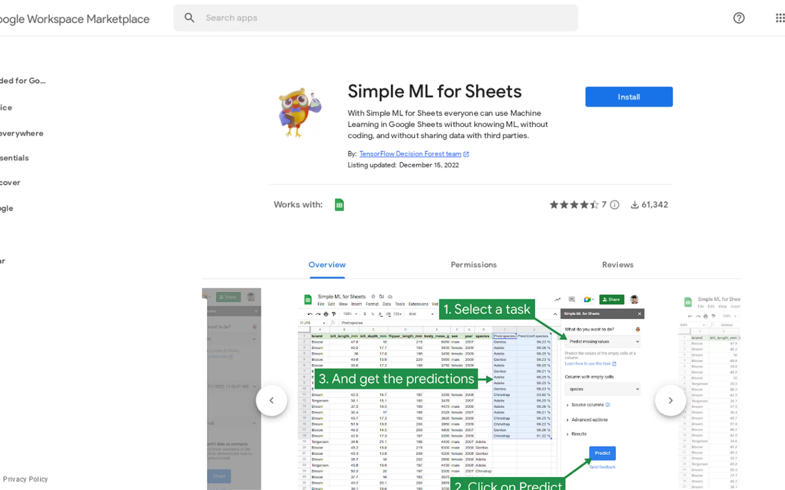 Simple ML for Sheets gallery image