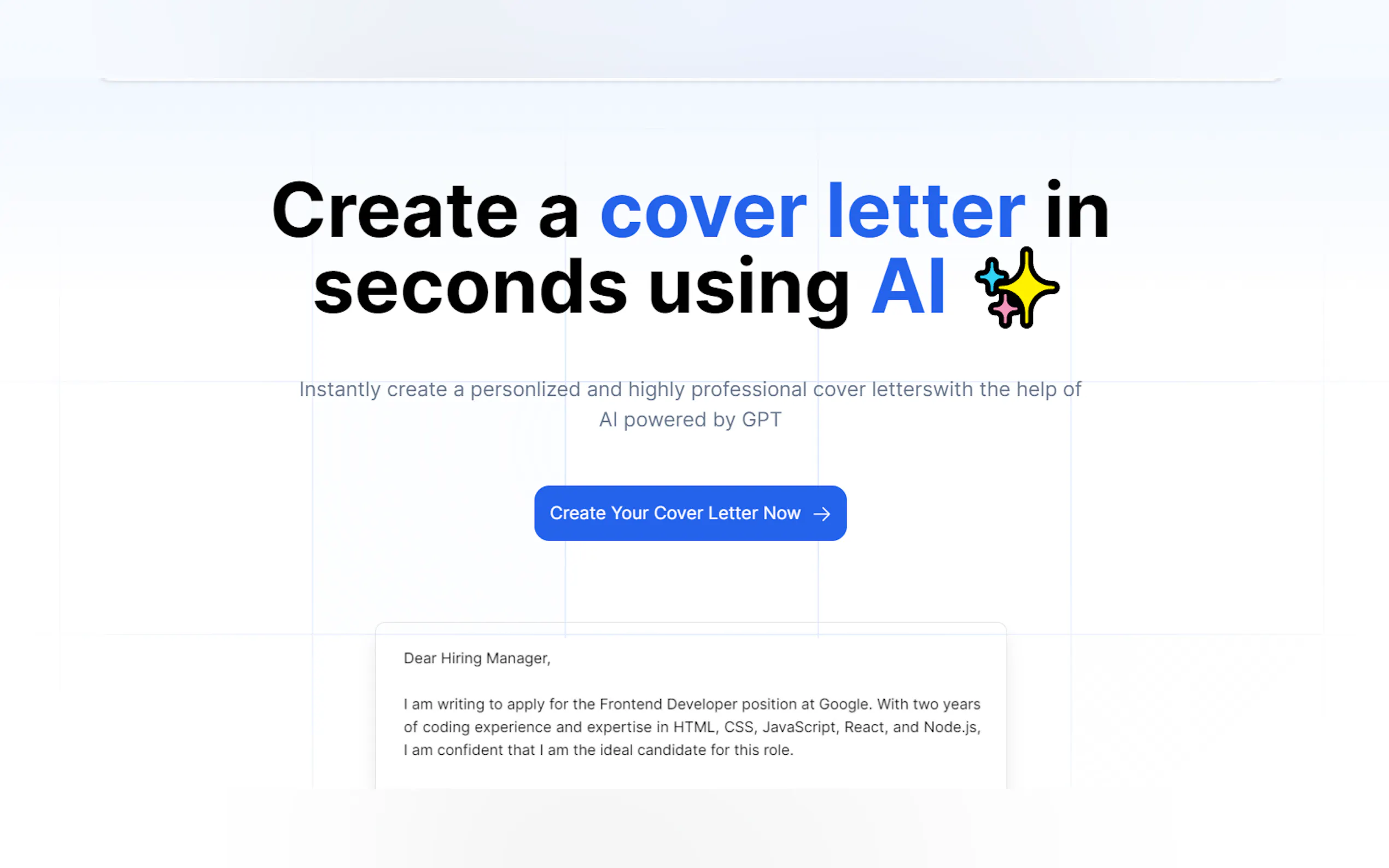 AI Cover Letter Generator gallery image