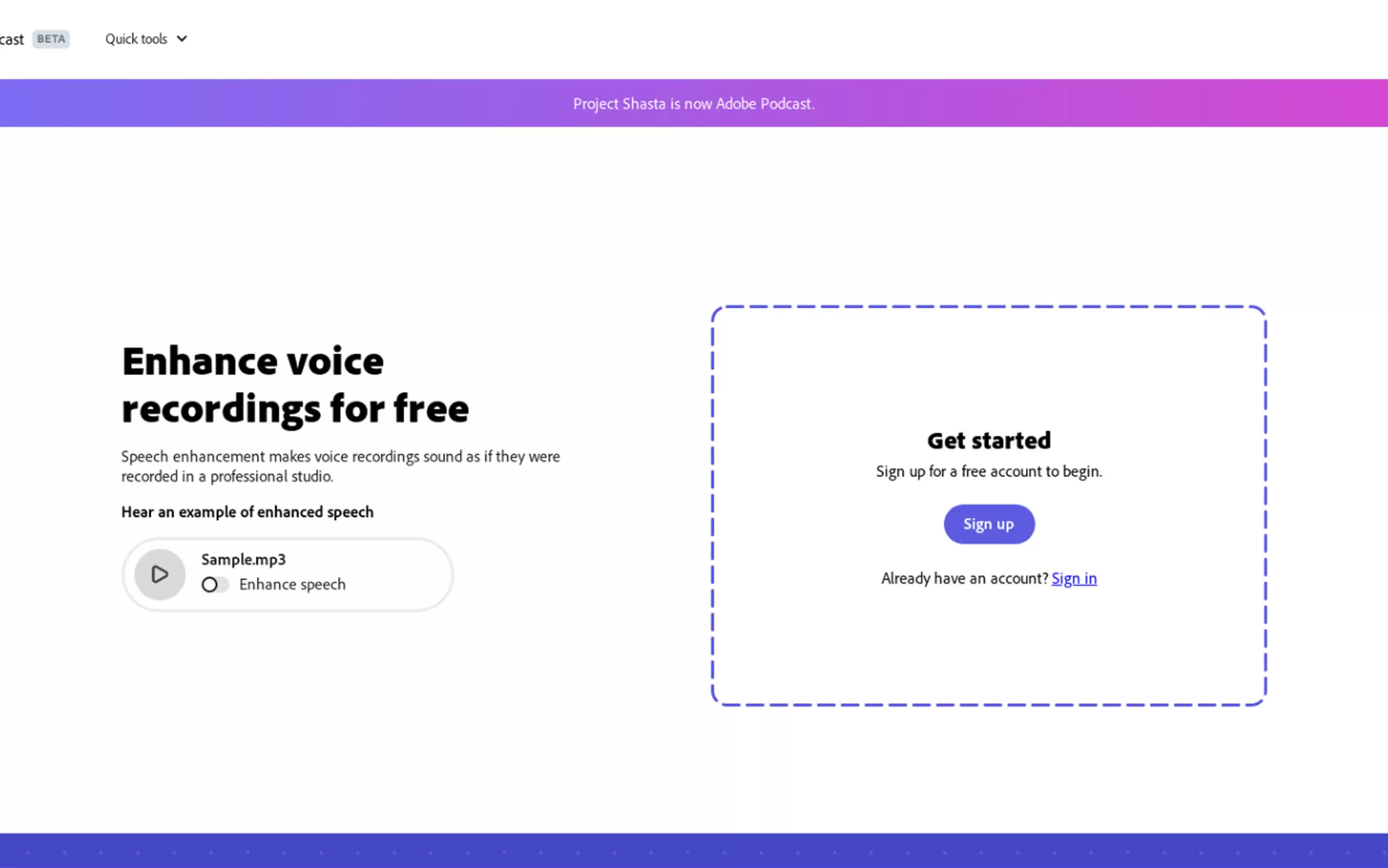 Adobe Speech Enhancer gallery image