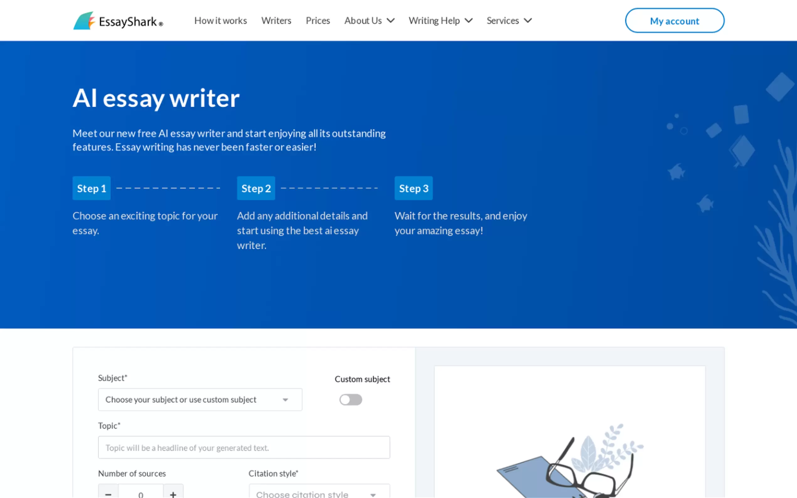 Essayshark AI essay writer gallery image