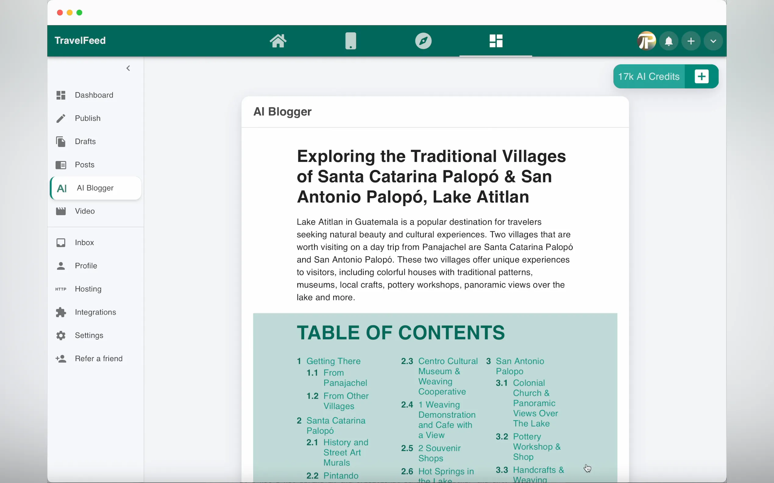 TravelFeed AI Blogger gallery image