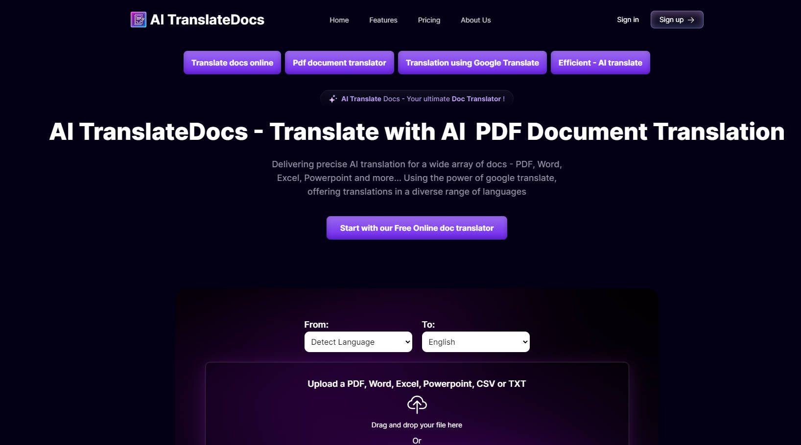 AI TranslateDocs gallery image