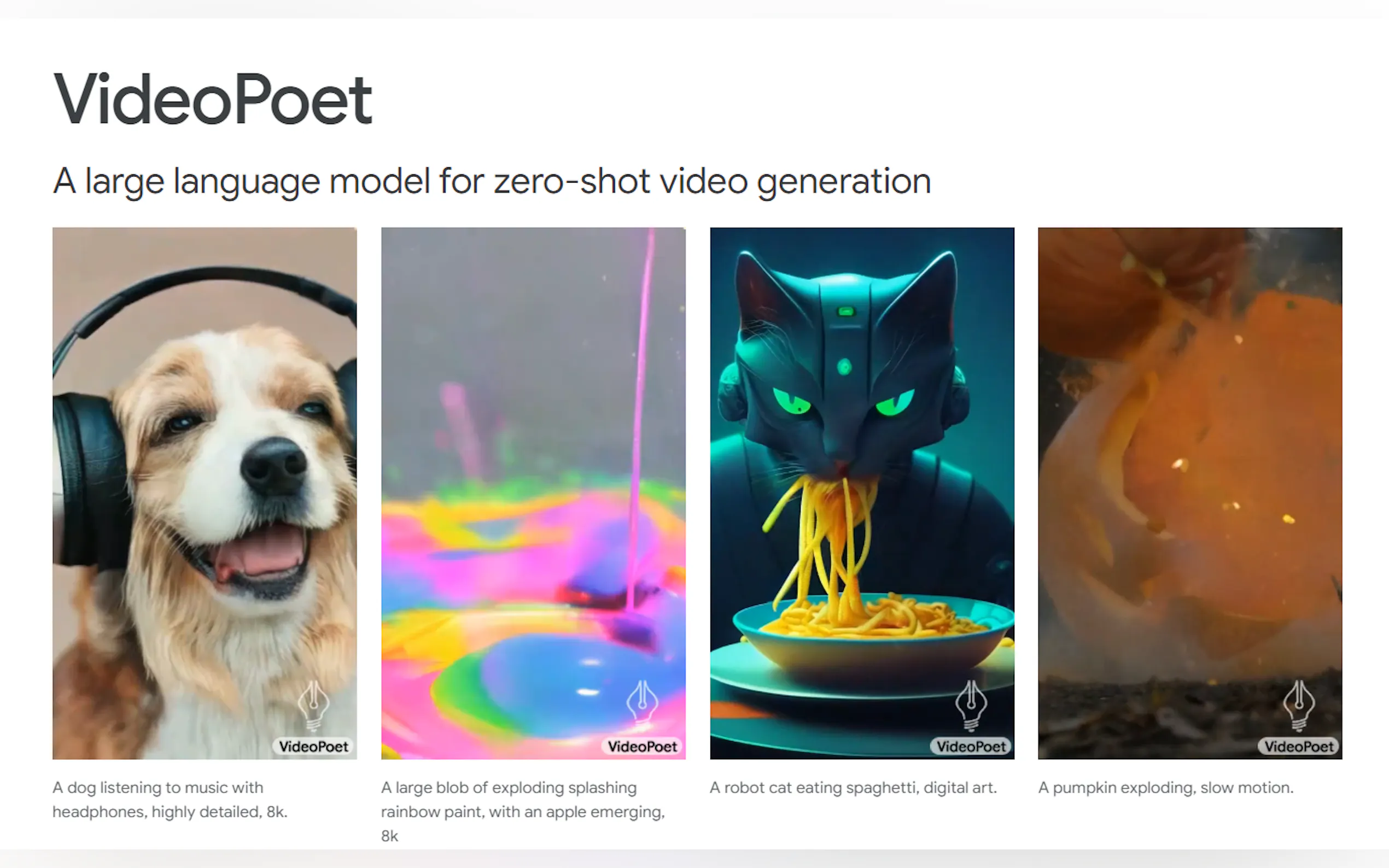 VideoPoet gallery image