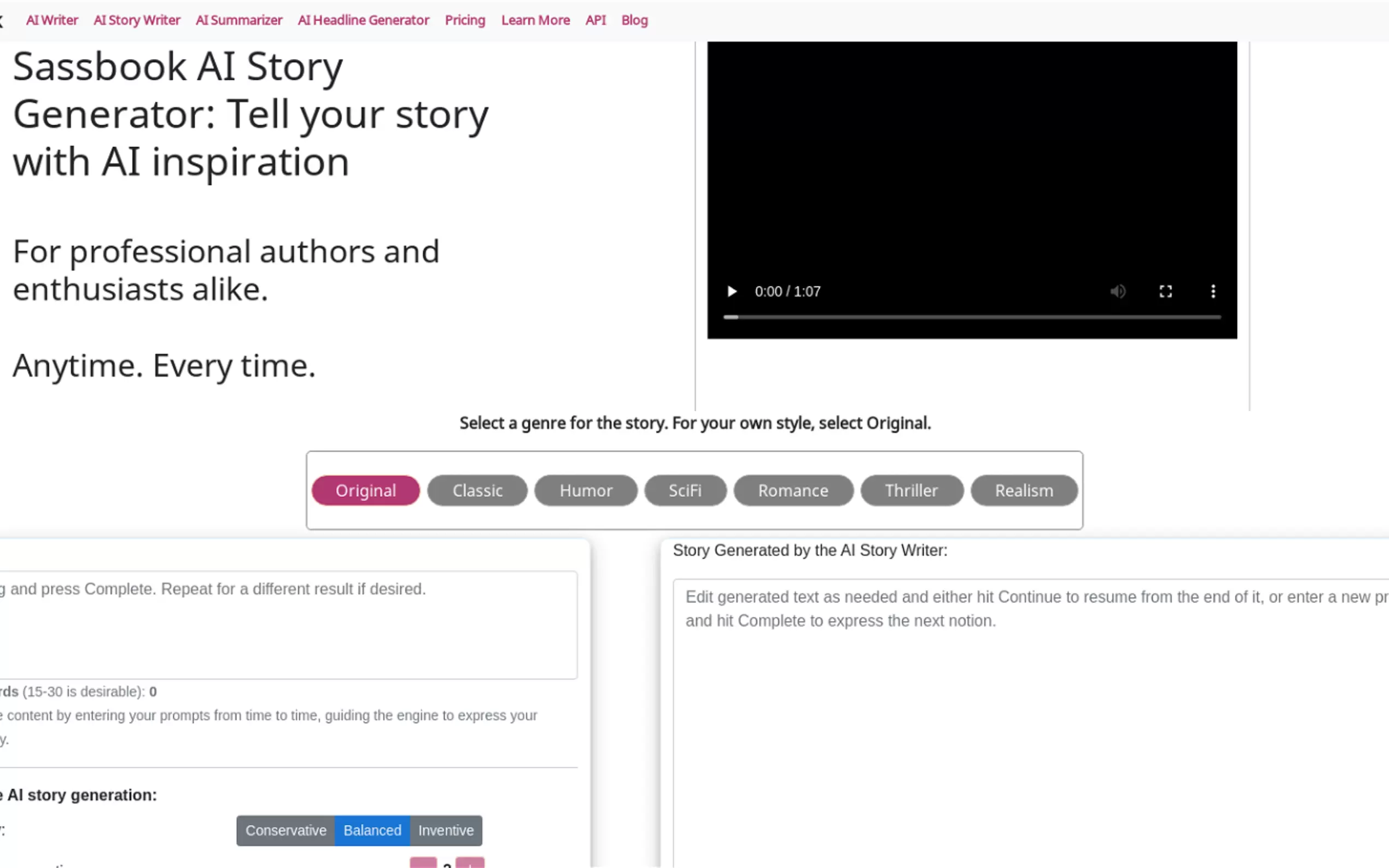 Sassbook AI Story generator gallery image