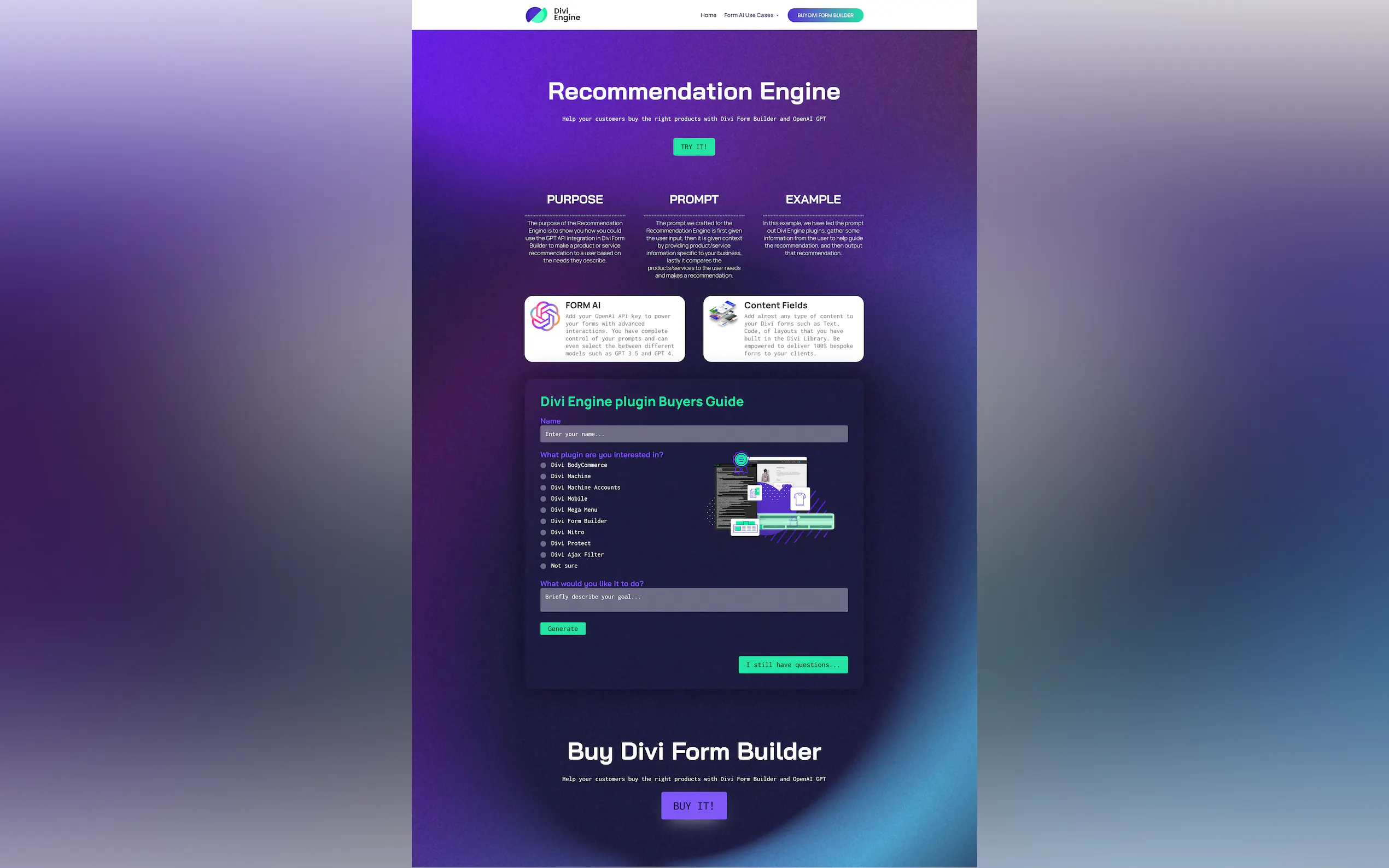 Divi Form Builder gallery image