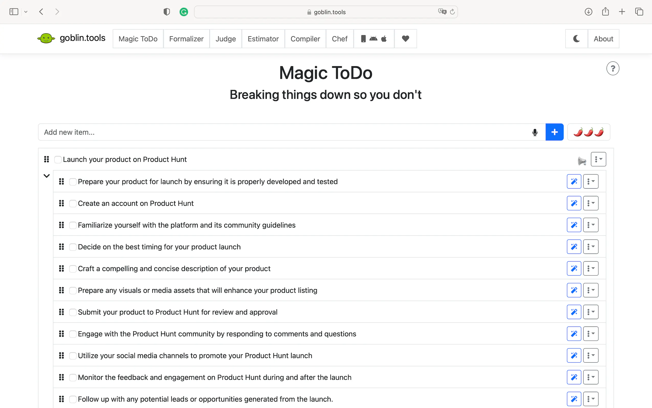 Goblin.tools gallery image