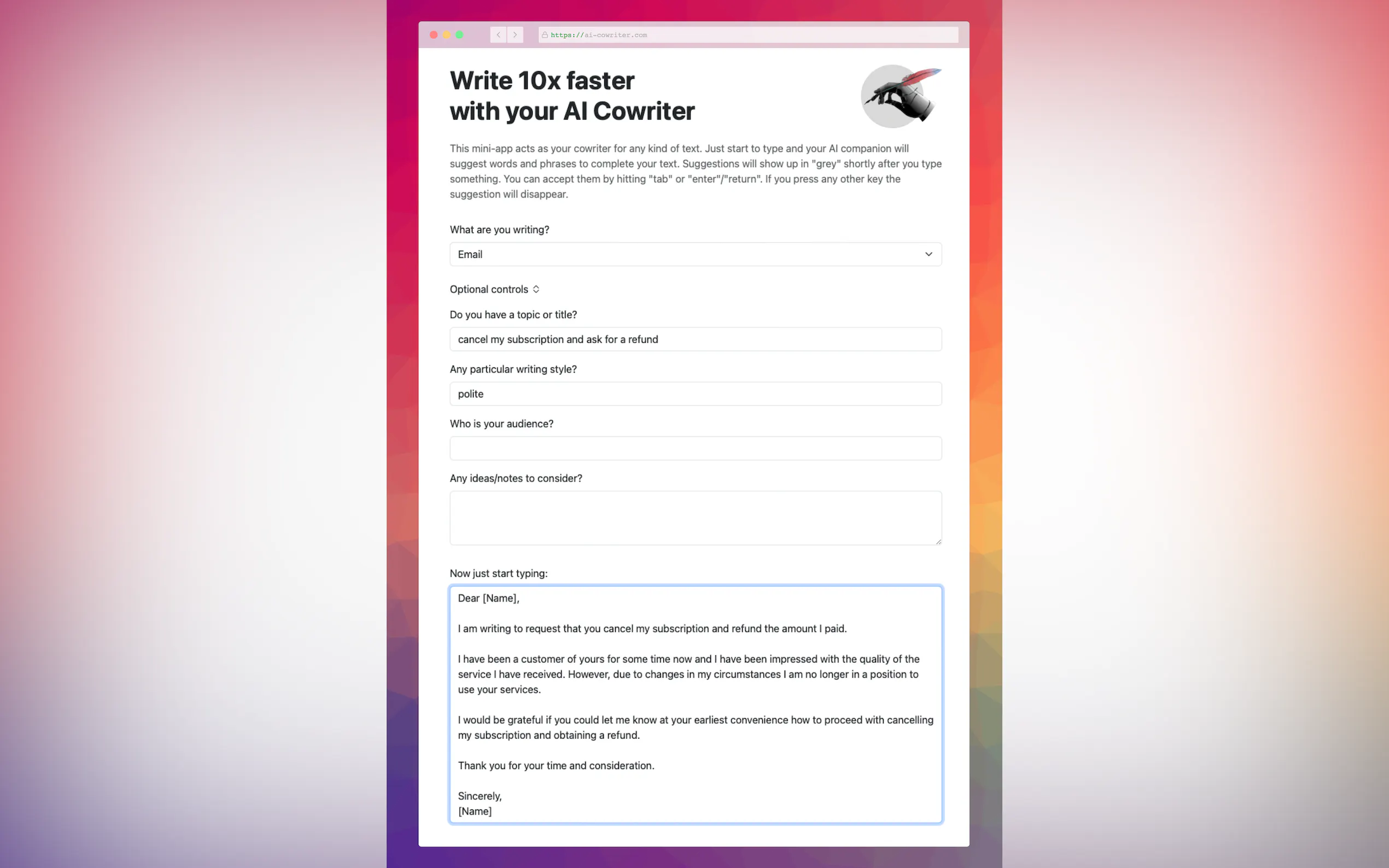 AI Cowriter gallery image