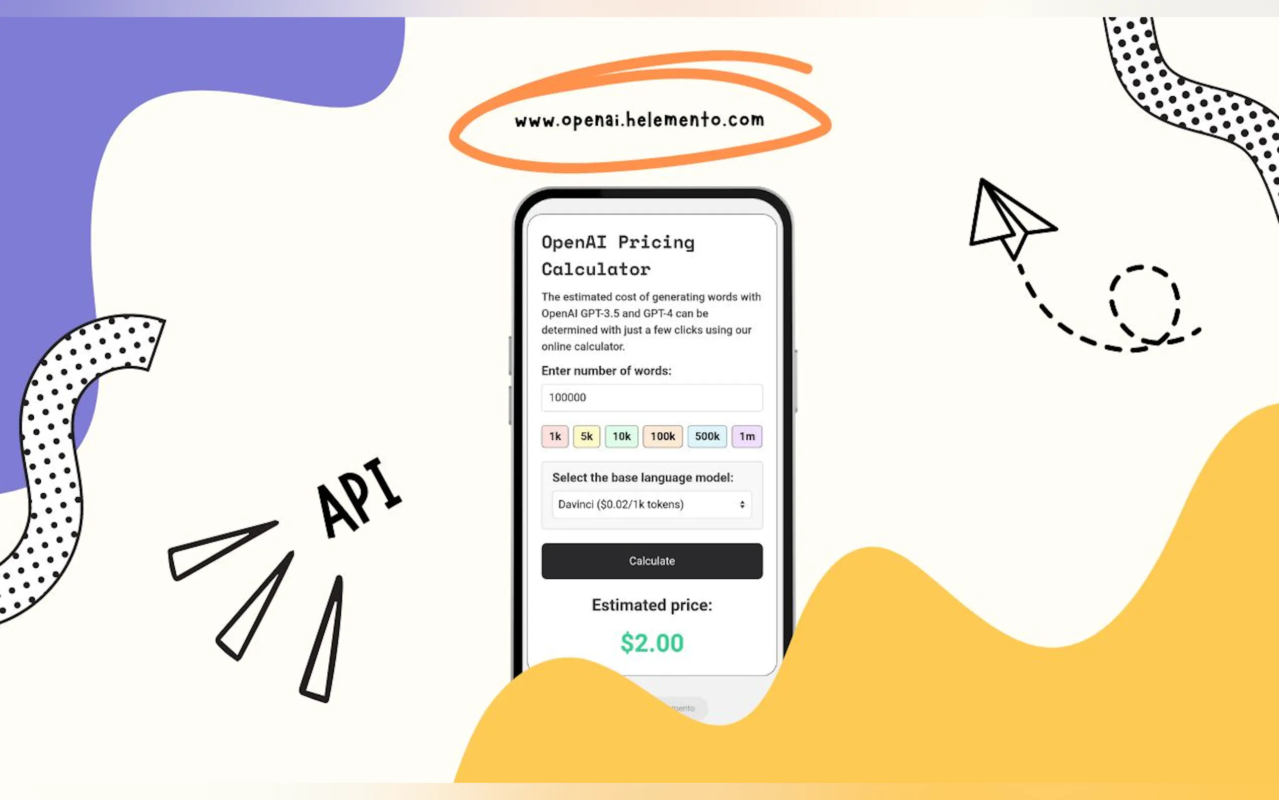 OpenAI ChatGPT API Pricing Calculator gallery image