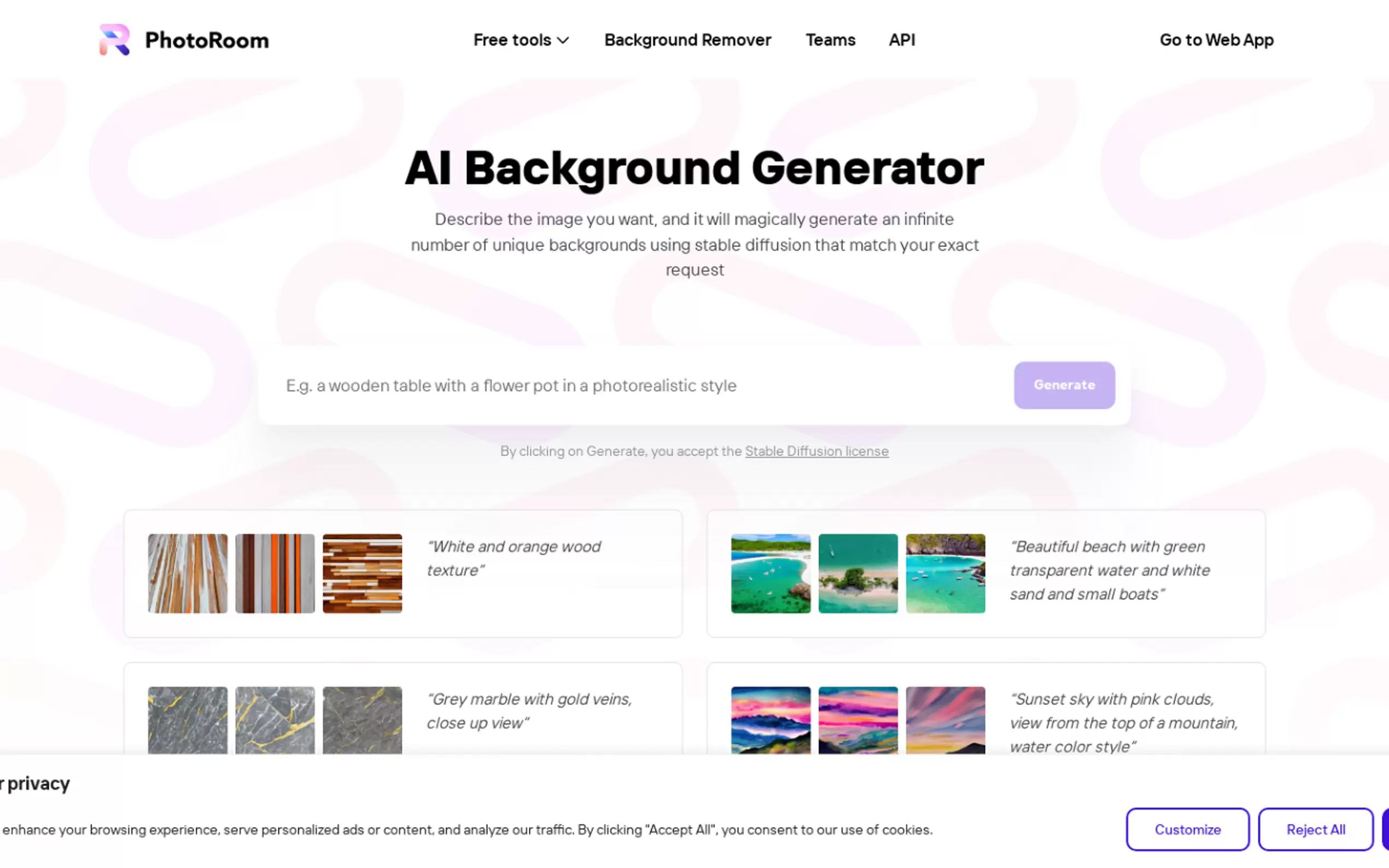 AI Background Generator by PhotoRoom gallery image
