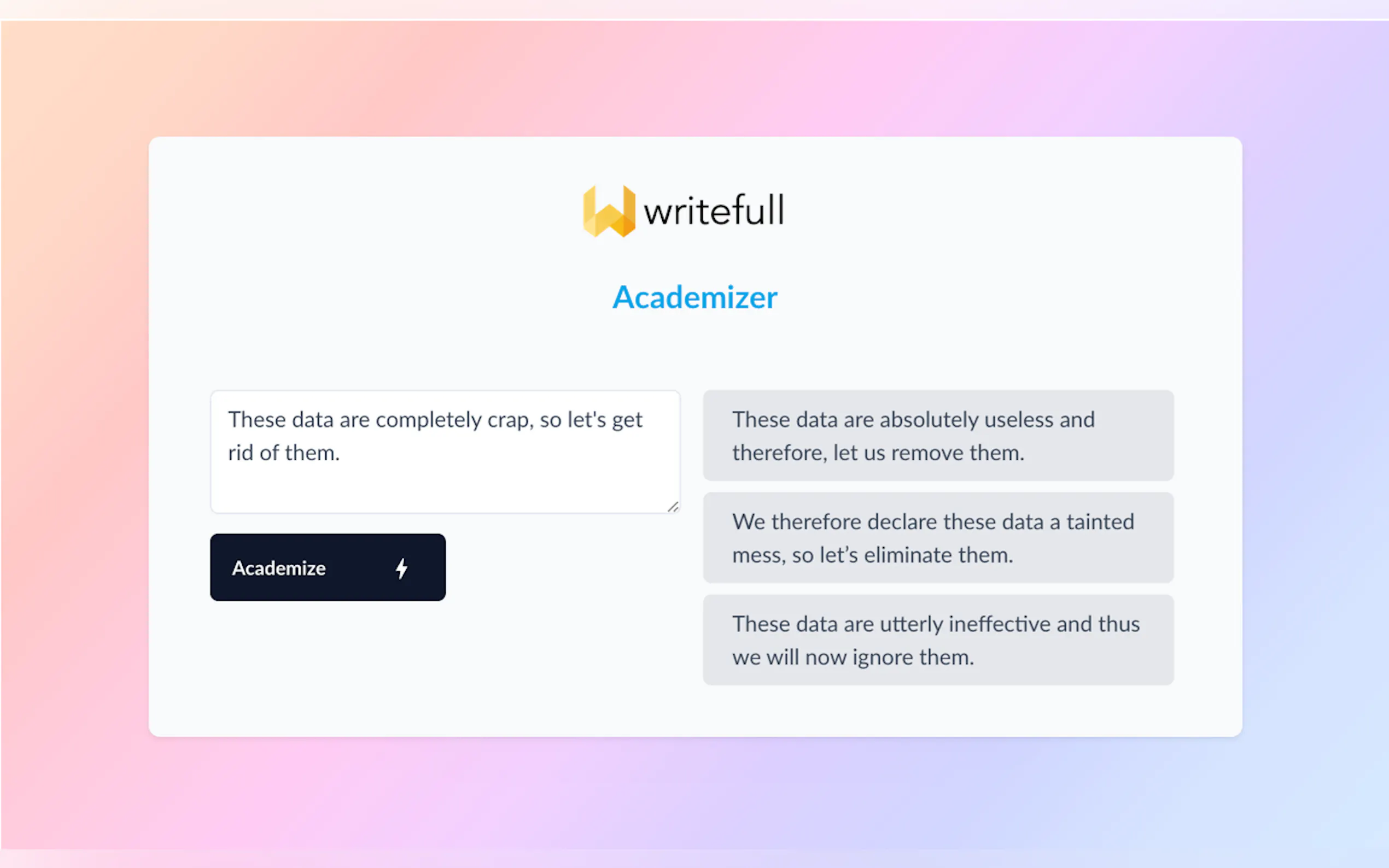 Writefull Academizer gallery image