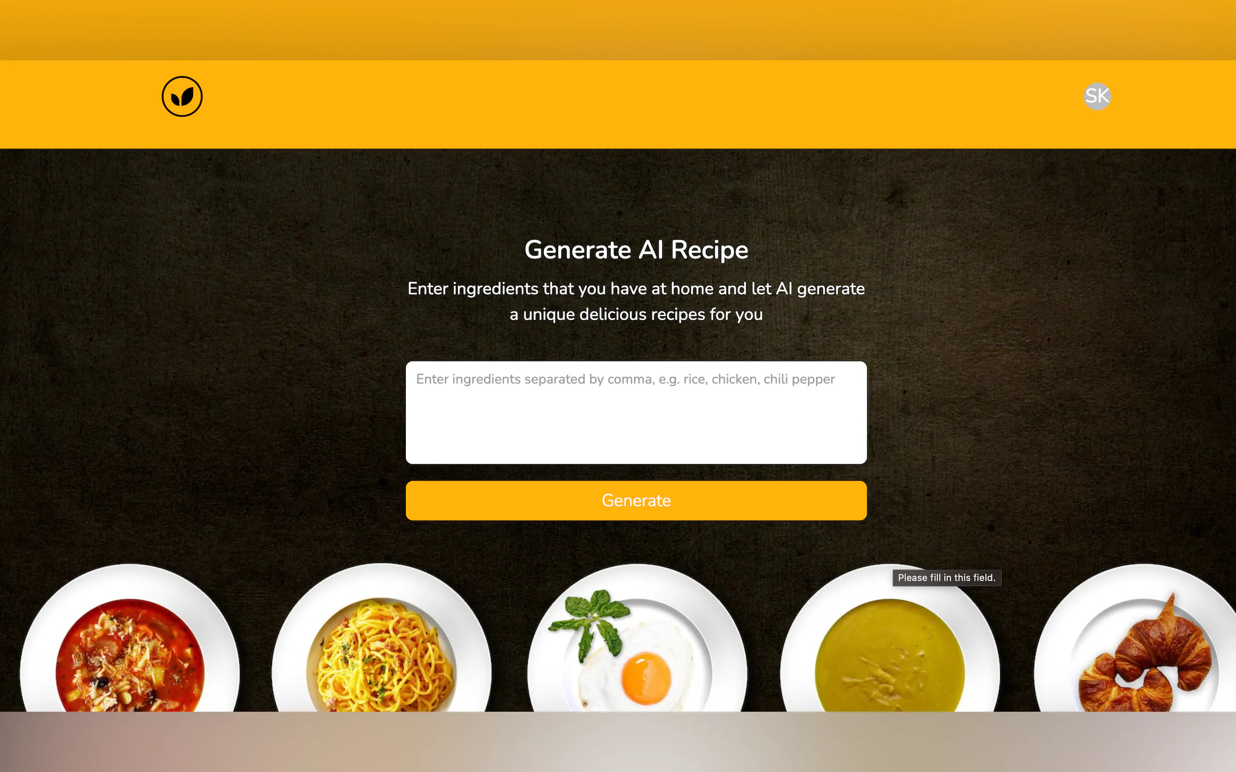 AI Recipe Generator gallery image