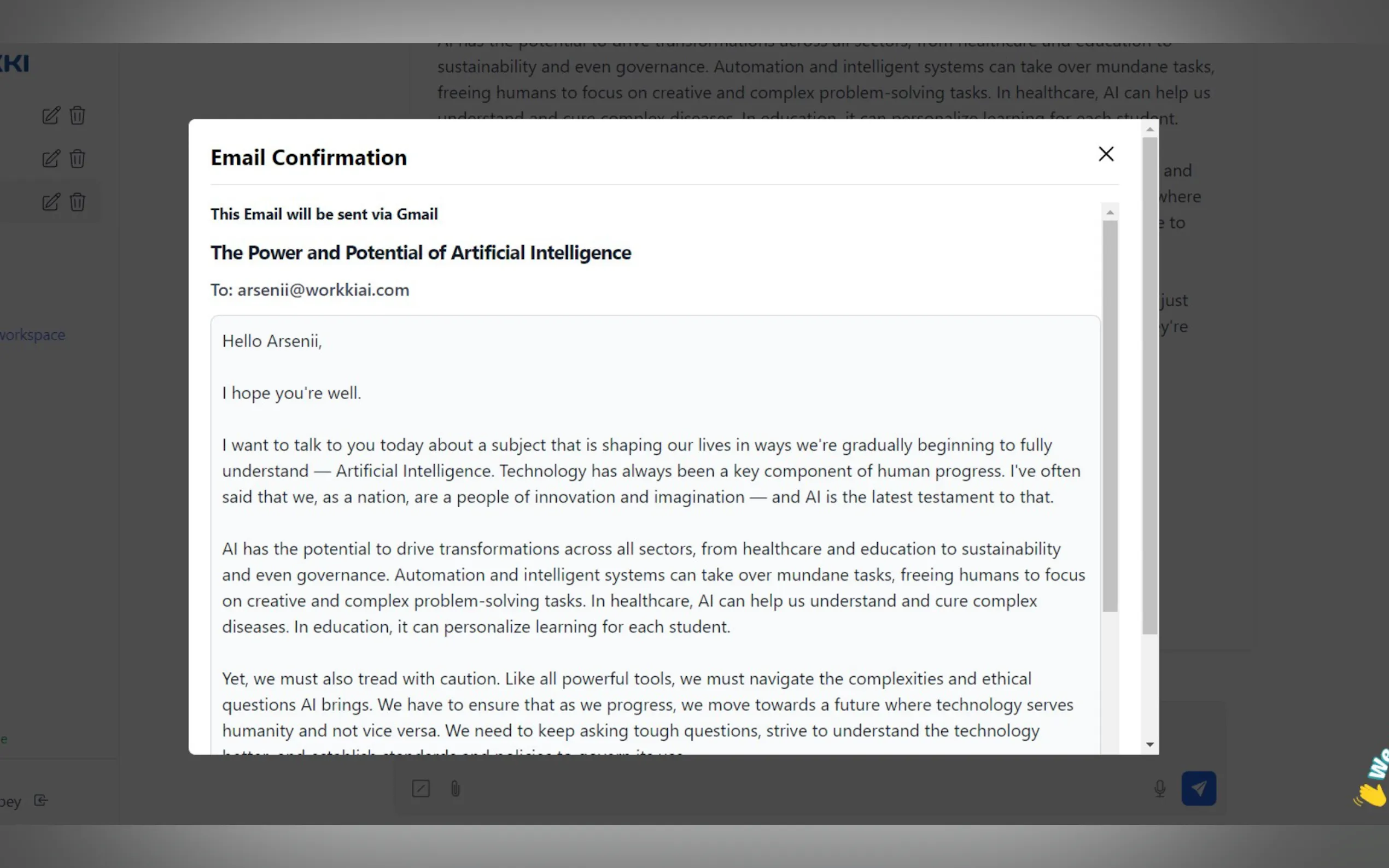 Workki AI Virtual Assistant gallery image