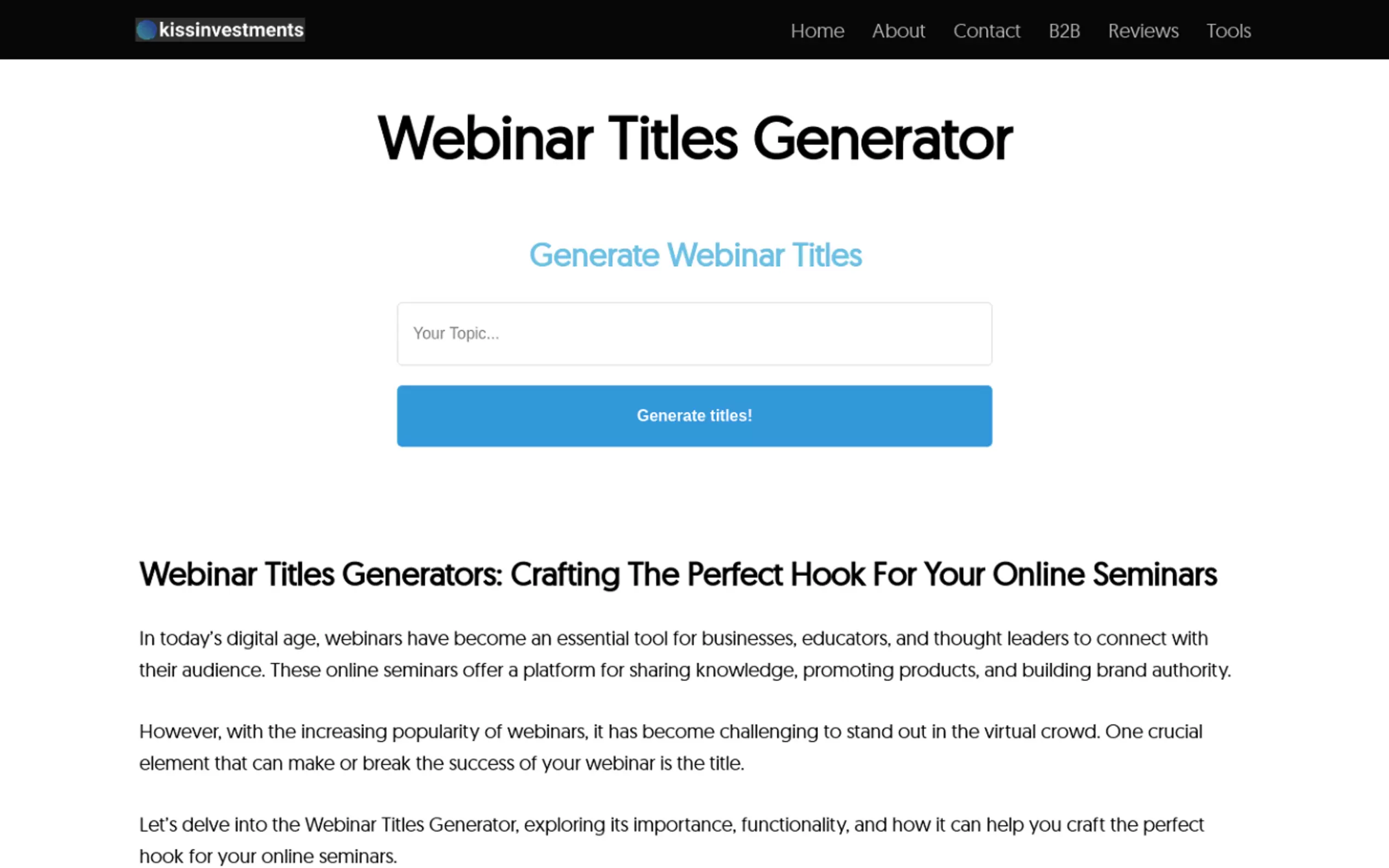 Webinar Titles Generator gallery image