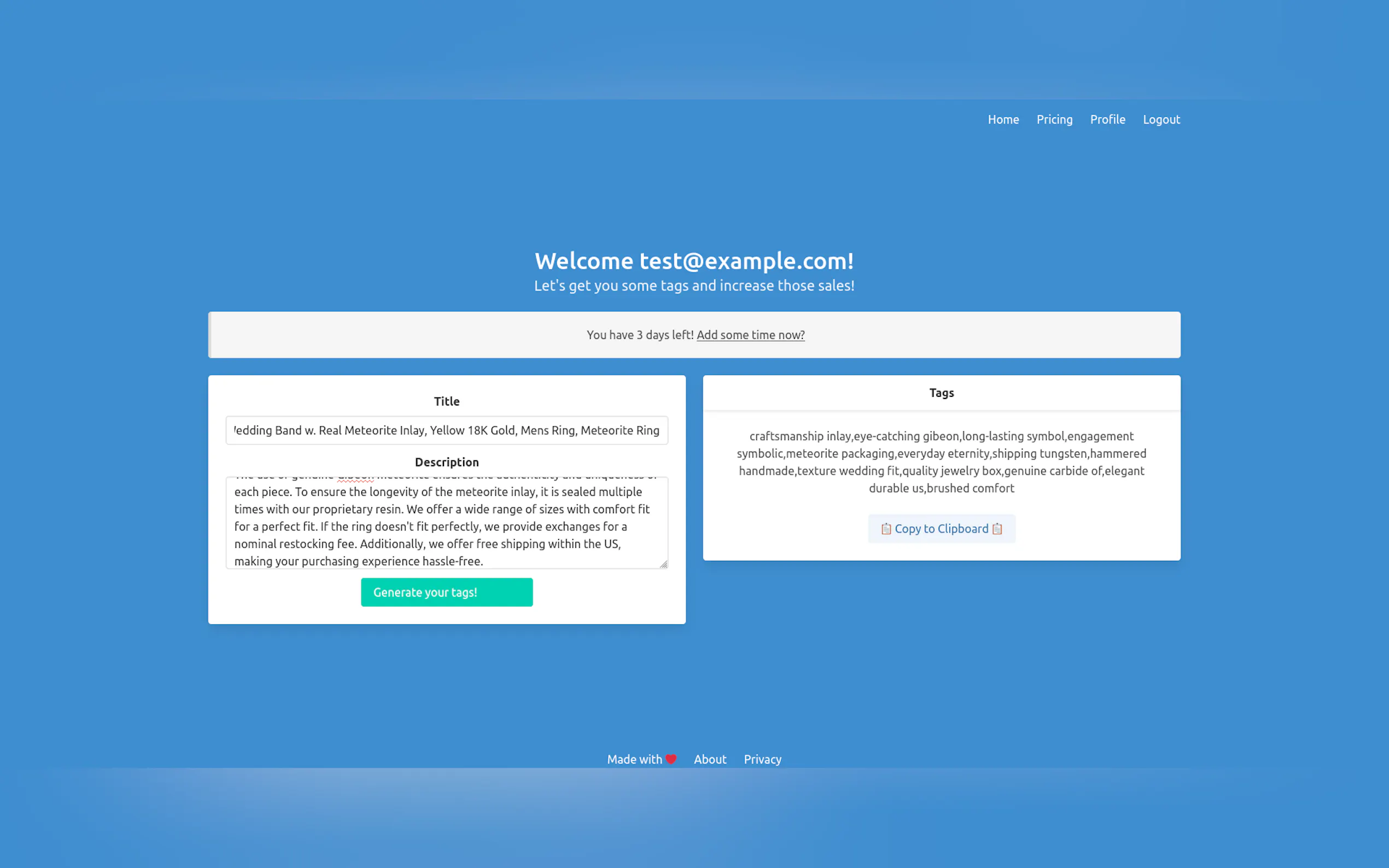Etsy AI Tag Generator gallery image