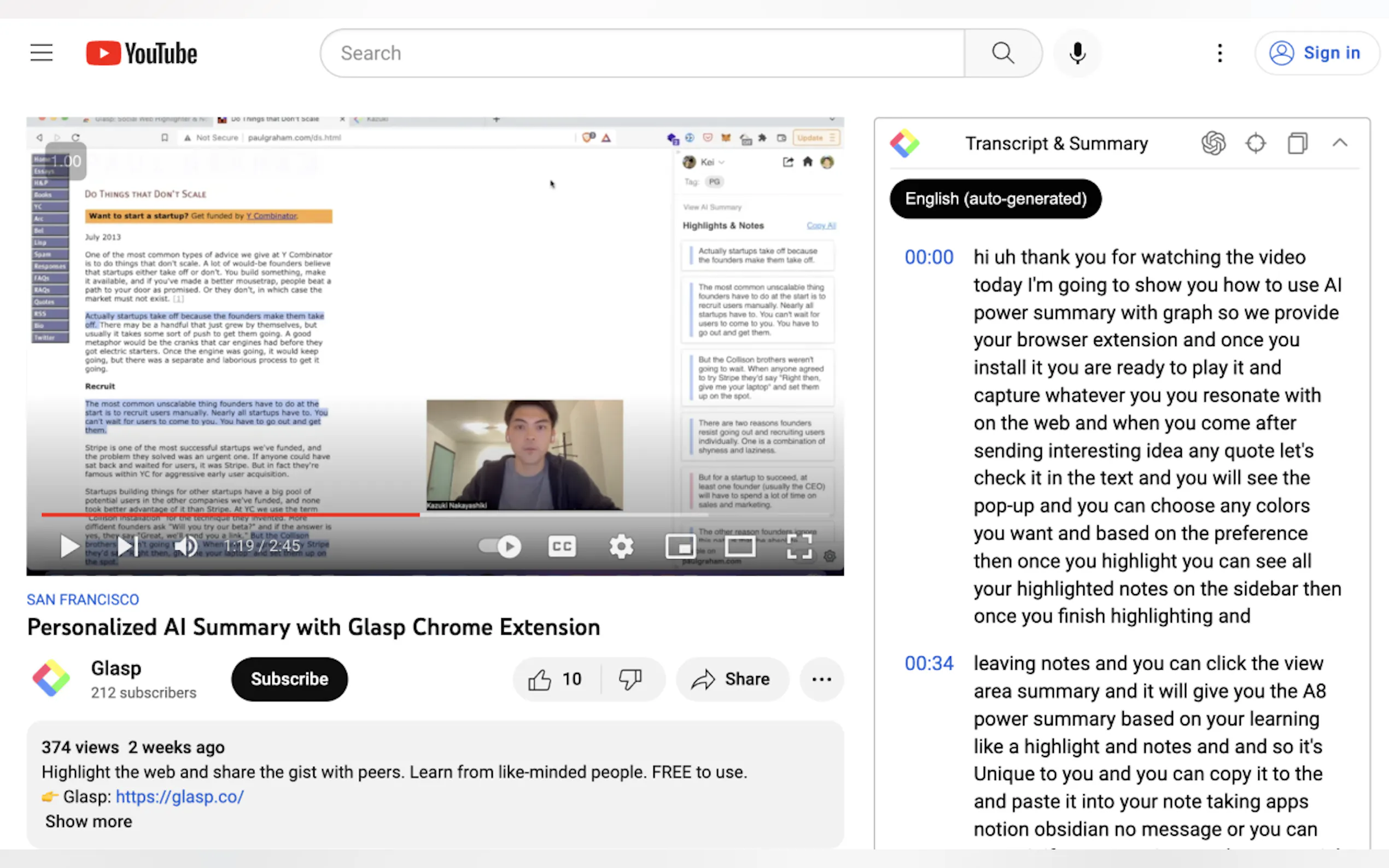 YouTube Summarizer with ChatGPT gallery image